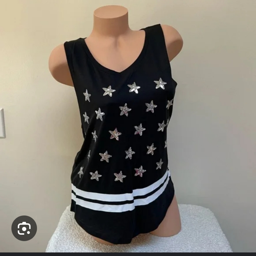 PINK Victoria's Secret American Flag Sequence Tank Top